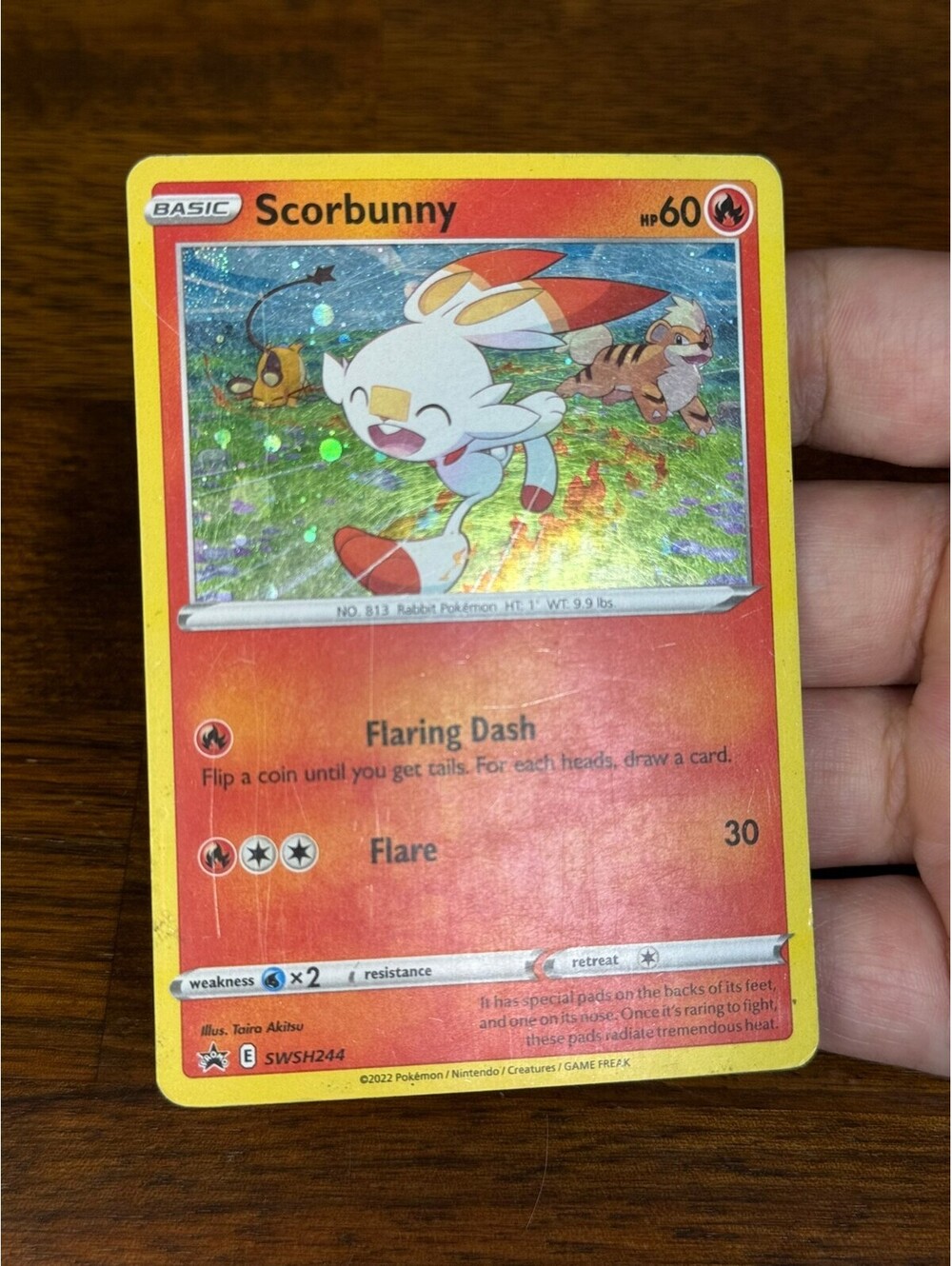 Scorbunny Holo SWSH 244 Top left Swirl